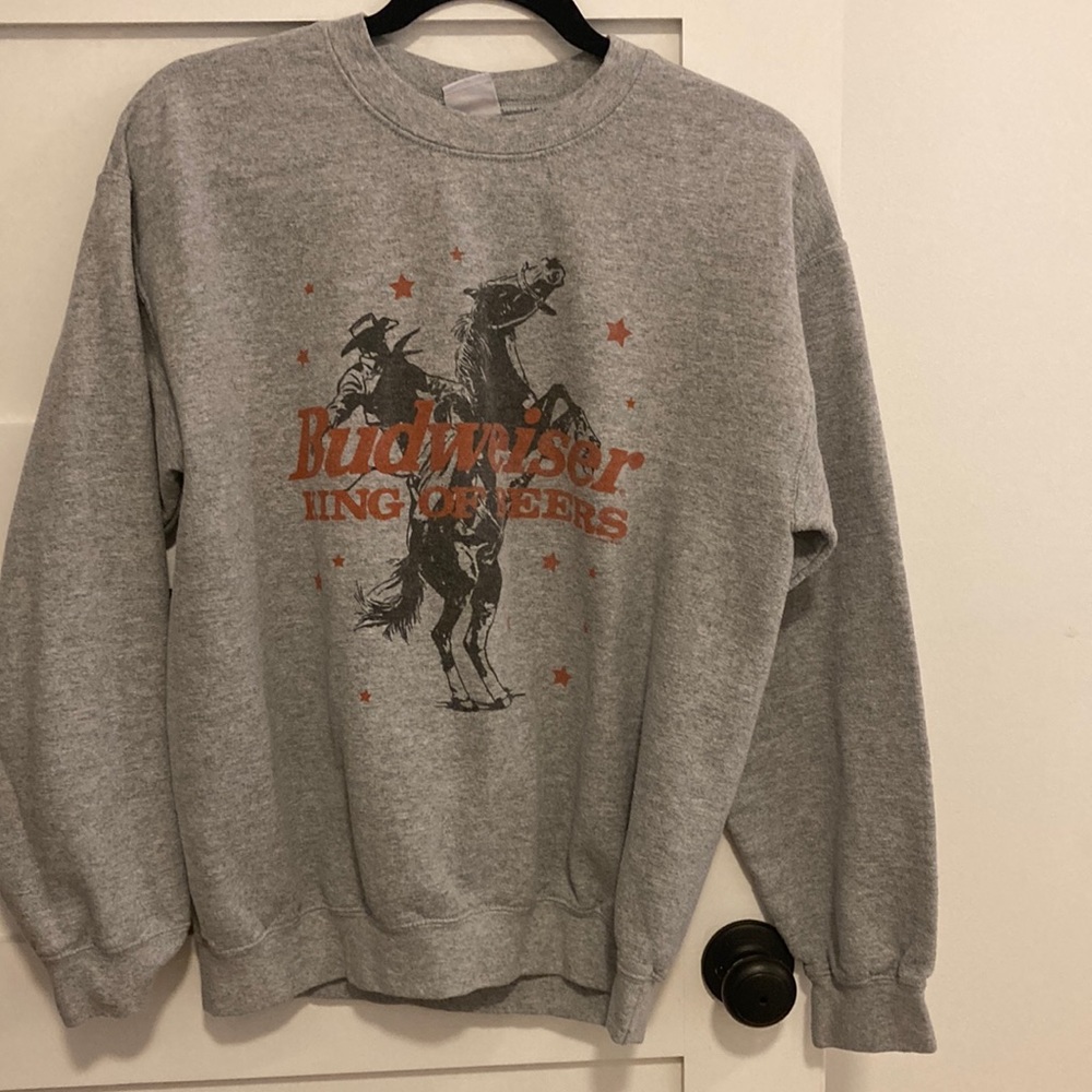 Budweiser crewneck (purchased from revolve)